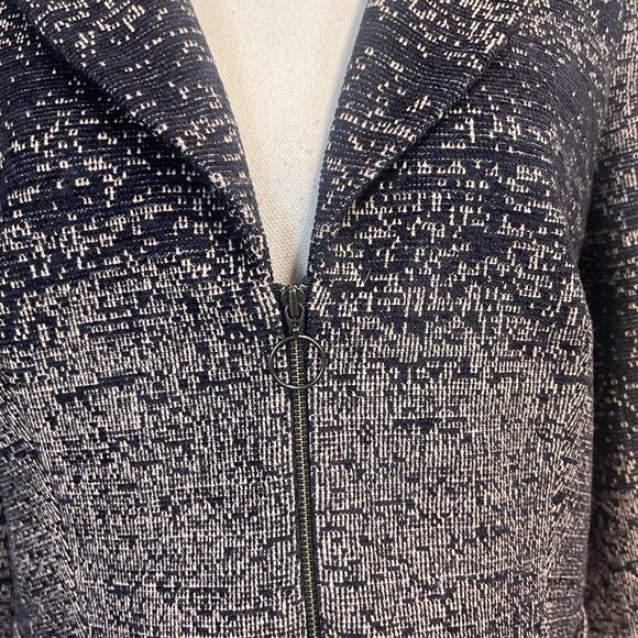 Donna Degnan Blazer Jacket Women's Size 10 Pink Navy Blue Zip Front Stretch - Picture 5 of 9